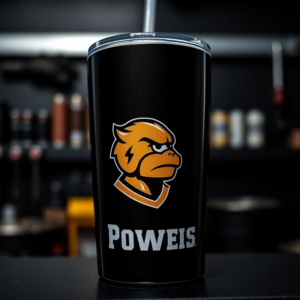 Close-up of a sublimated tumbler wrap showing full-color player artwork made in Pittsburgh.